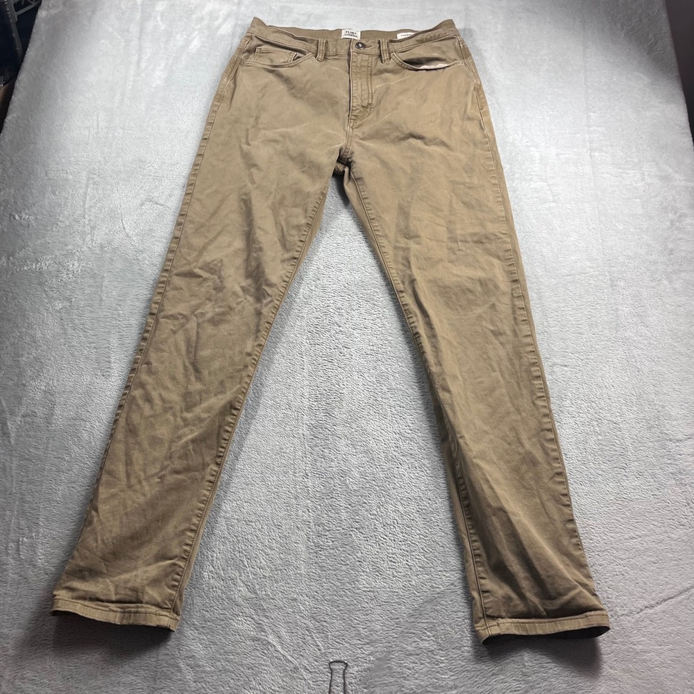 Flint and Tinder 365 Tapered Fit Pants Mens 32x32 Khaki Brown Chinos 5-Pocket